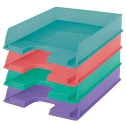 Esselte Colour'Breeze Document Trays - A4 Portrait Format - Space for Identification Label - Assorted Colours