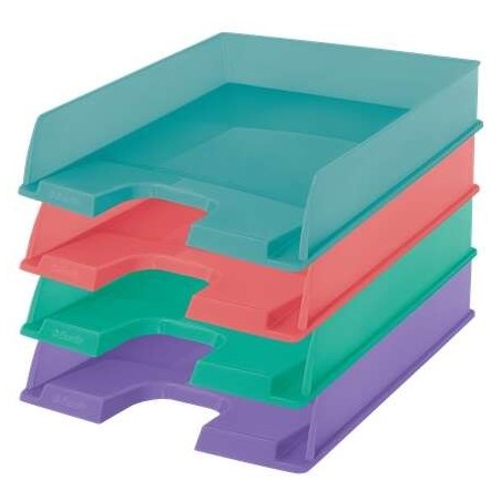 Esselte Colour'Breeze Document Trays - A4 Portrait Format - Space for Identification Label - Assorted Colours
