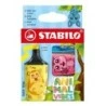 Stabilo Boss Mini Animal Vibes Pack de 3 Mini Marcadores Fluorescentes - Trazo entre 2 y 5mm - Tinta con Base de Agua