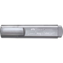 Faber-Castell Textliner 46 Metallic Highlighter - Chisel Tip - Line Width between 1mm and 5mm - Water-Based Ink - Silver