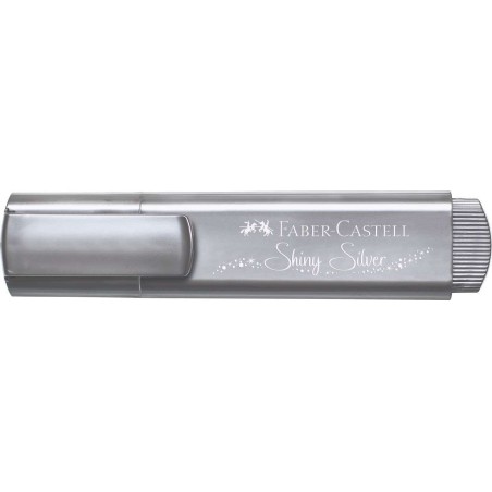 Faber-Castell Textliner 46 Metallic Highlighter - Chisel Tip - Line Width between 1mm and 5mm - Water-Based Ink - Silver