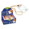 Bismark Vertical Badge Holder with Orange Lanyard - Quick Card Replacement - Card Included - Transparent