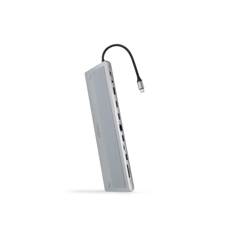 Nanocable HUB USB-C 11 em 1 - Conversor USB-C 3.1 para 3 x USB-A 3.0 + USB-C + USB-C 2 PD 100W + 2 x HDMI 4K60Hz + Displayport