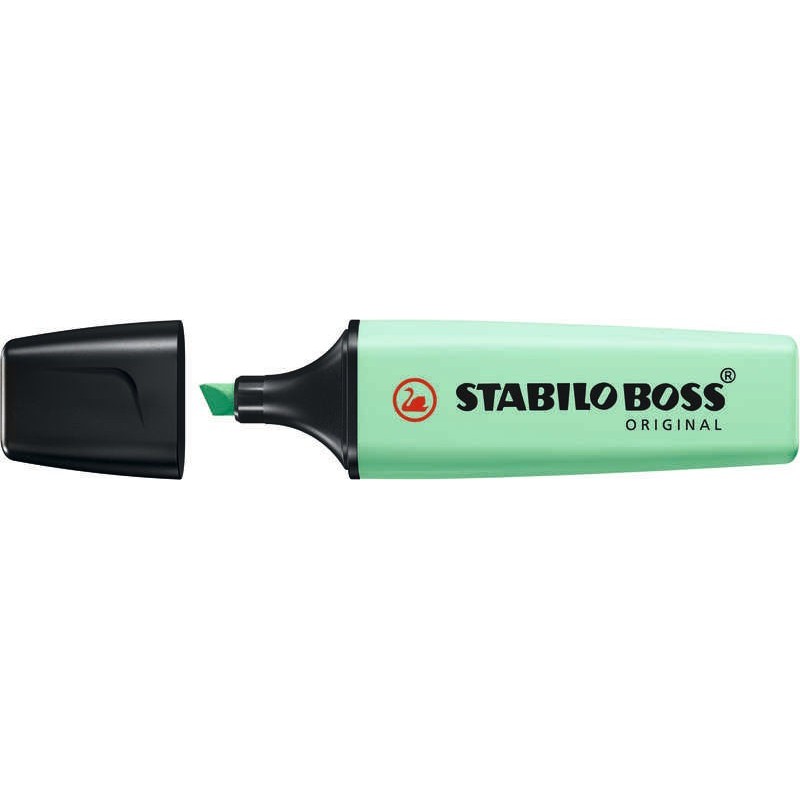 Stabilo Boss 70 Pastel Marcador Fluorescente - Traço entre 2 e 5mm - Recarregável - Tinta com Base de Água - Cor Pitada de Menta