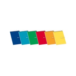 Enri Bloc à Spirale 80 Feuilles Quadrillage 4x4mm - Format 12º - Idéal pour les Notes - Couverture Souple en Couleurs Assorties