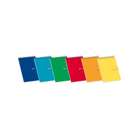Enri Bloc à Spirale 80 Feuilles Quadrillage 4x4mm - Format 12º - Idéal pour les Notes - Couverture Souple en Couleurs Assorties