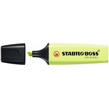 Stabilo Boss 70 Pastel Fluorescent Highlighter - 2 to 5mm Line Width - Refillable - Water-Based Ink - Lime Spark Colour