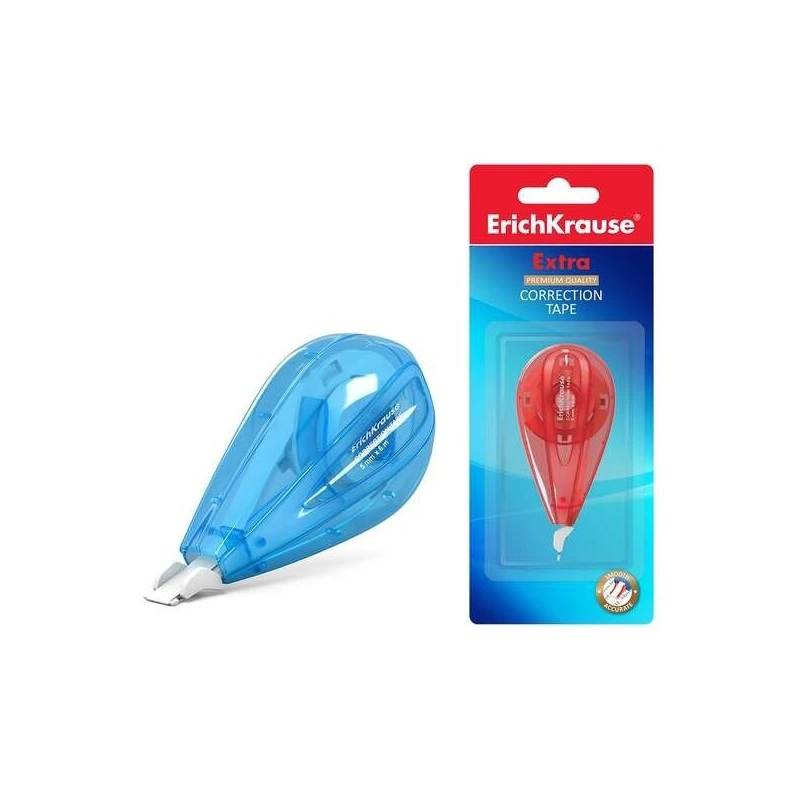 Erichkrause Extra Correction Tape 5mmx6m - Ideal for Quick and Reliable Correction - Instant Drying - Random Assorted Colours