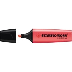 Stabilo Boss 70 Fluorescent Highlighter Marker - 2 to 5mm Line Width - Refillable - Water-Based Ink - Fluorescent Red
