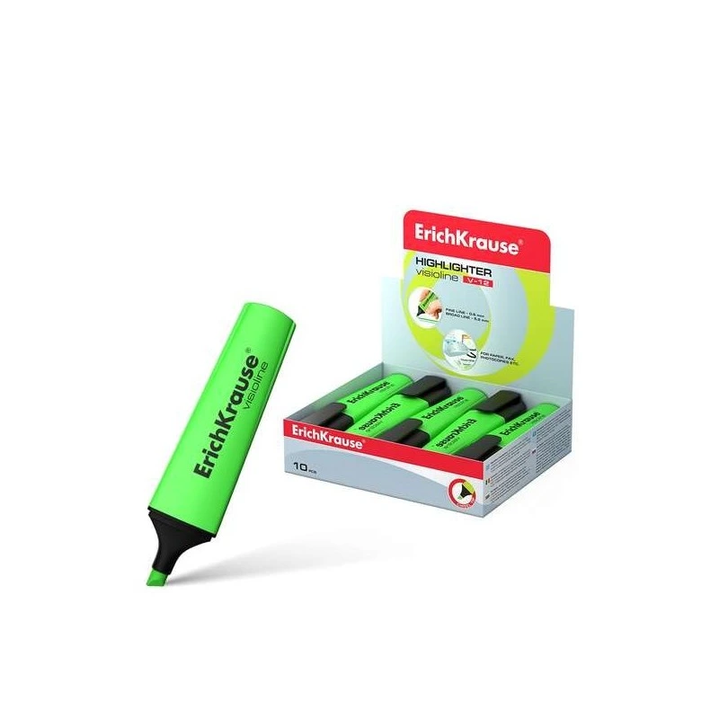 ErichKrause Visioline V-12 Highlighter - Chisel Tip - Water-Based Ink - Green