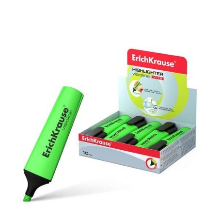 ErichKrause Visioline V-12 Highlighter - Chisel Tip - Water-Based Ink - Green