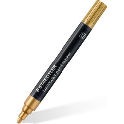 Staedtler Lumocolor 349 Marqueur Acrylique Permanent - Tracé 2.4 mm Environ - Encre à Base d'Eau - Couleur Or