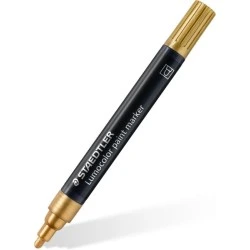 Staedtler Lumocolor 349 Marqueur Acrylique Permanent - Tracé 2.4 mm Environ - Encre à Base d'Eau - Couleur Or