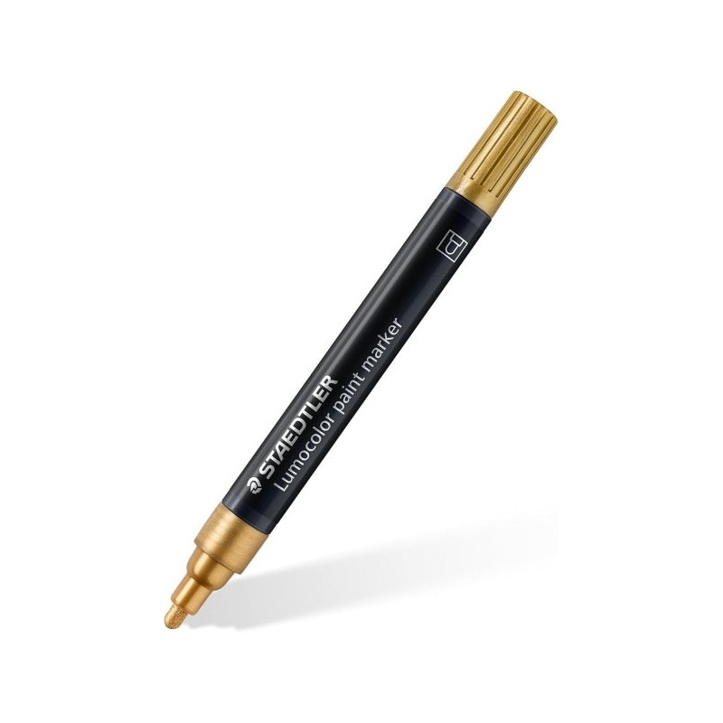 Staedtler Lumocolor 349 Marqueur Acrylique Permanent - Tracé 2.4 mm Environ - Encre à Base d'Eau - Couleur Or