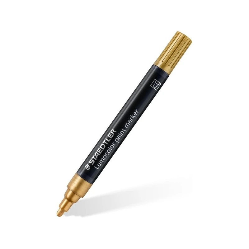 Staedtler Lumocolor 349 Marqueur Acrylique Permanent - Tracé 2.4 mm Environ - Encre à Base d'Eau - Couleur Or