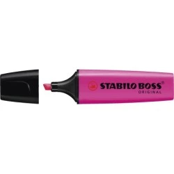 Stabilo Boss 70 Rotulador Marcador Fluorescente - Trazo entre 2 y 5mm - Recargable - Tinta con Base de Agua - Color Magenta