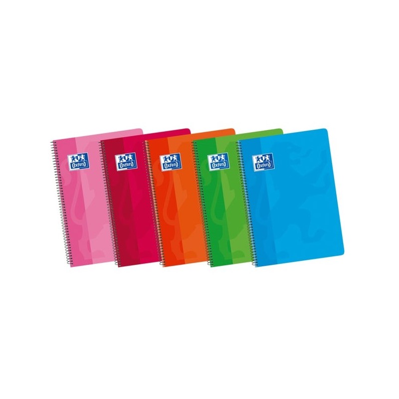 Oxford School Classic Fº Cuaderno Espiral Tapa Blanda - 80 Hojas - Tamaño Fº - Colores Surtidos