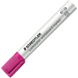 Staedtler Lumocolor 351 Marqueur pour Tableau Blanc - Pointe Ronde - Trait 2mm - Capuchon avec Clip - Couleur Rose