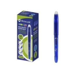 Bismark Fix Stylo à Bille Effaçable - Pointe Fine 0.7mm - Avec Capuchon - Couleur Bleu