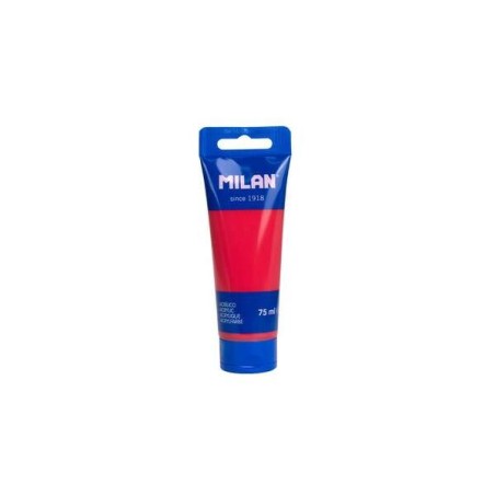 Milan Acrylic Paint Tube 75ml - High-Quality Pigments - Mixable - Coral Red