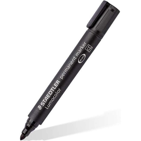 Staedtler Lumocolor 352 Rotulador Permanente - Punta Redonda - Trazo 2mm Aprox - Capuchon con Clip - Secado Rapido - Color Negro