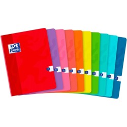 Oxford Libreta Grapada A5+ Cuadricula Seyes - 48 Hojas con Margen - Tapa Blanda - Ideal para Tomar Apuntes - Colores Surtidos