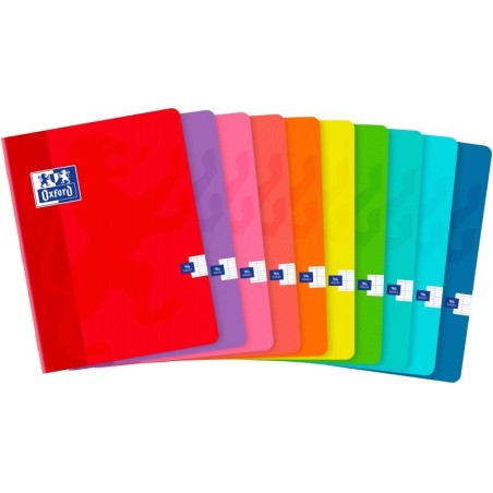 Oxford Caderno Agrafado A5+ Quadrícula Seyes - 48 Folhas com Margem - Capa Mole - Ideal para Tirar Apontamentos - Cores Sortidas