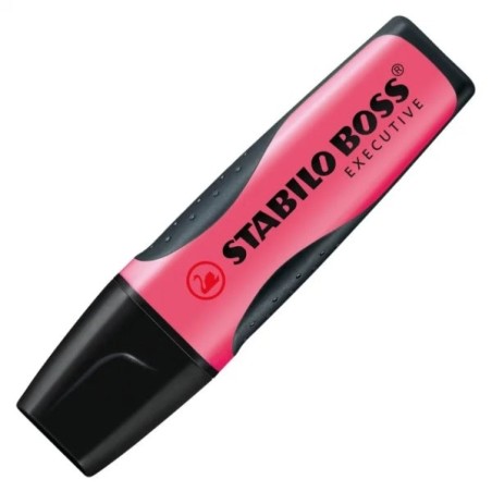 Stabilo Boss Executive Highlighter - Grip Zone - Line Width between 2 and 5mm - Refillable - Water-Based Ink - Pink