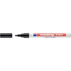 Edding 751 Permanent Marker - Round Tip - Line Width between 1 and 2 mm. - Opaque Ink - Fast Drying - Black