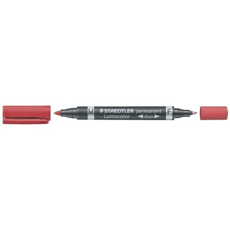 Staedtler Lumocolor 348 Double-Ended Permanent Marker - Quick Drying - Red