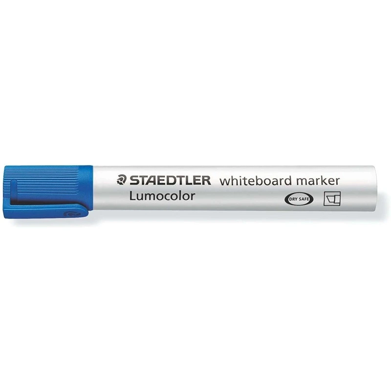 Staedtler Lumocolor 351 Marqueur pour Tableau Blanc - Pointe Biseautée 2 - 5mm Environ - Séchage Rapide - Couleur Bleu