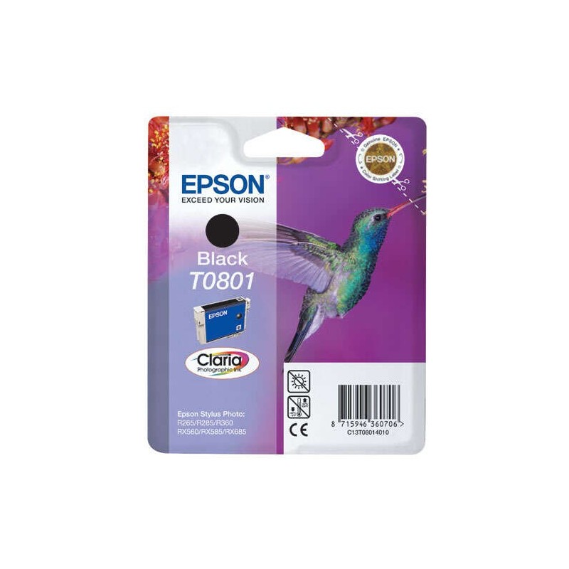 Epson T0801 Noir Cartouche d'encre Original - C13T08014011