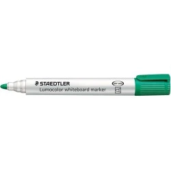 Staedtler Lumocolor 351 Marqueur pour Tableau Blanc - Pointe Ronde - Tracé 2mm - Capuchon avec Clip - Couleur Vert