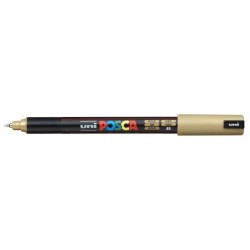 Posca PC-1MR Paint Marker - 0.7mm Fibre Roller Tip - Extra-Fine Line - Water-Based Pigmented Ink - Light Resistant - Gold Colour