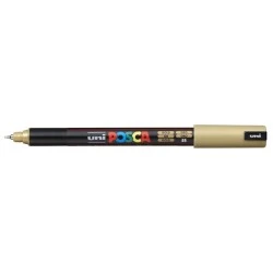 Posca PC-1MR Paint Marker - 0.7mm Fibre Roller Tip - Extra-Fine Line - Water-Based Pigmented Ink - Light Resistant - Gold Colour
