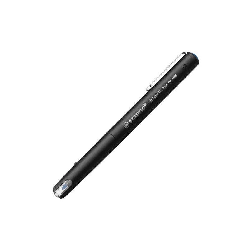 Stabilo Dr!ver Medium Tip Marker 0.8mm - Smudge-Proof, Odourless Water-Based Ink - Made with 94% Bioplastic - Colour Blue