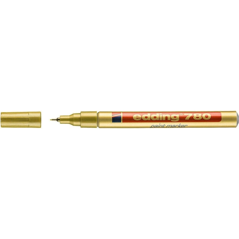 Edding 780 Rotulador Permanente de Tinta Opaca - Punta Redonda - Trazo 0.8mm - Puntas de Recambio Disponibles - Secado Rapido