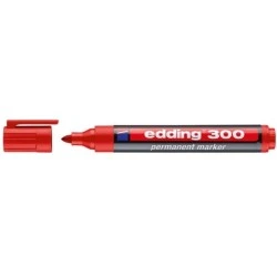 Edding 300 Marcador Permanente - Ponta Redonda - Traço entre 1,5 e 3 mm. - Tinta Quase Inodora - Tampa com Clip - Secagem