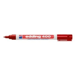Edding 400 Permanent Marker - Round Tip - 1 mm Line Width - Refillable - Quick Drying - Red