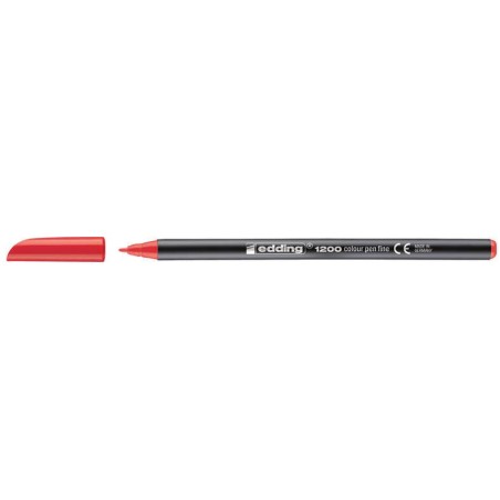 Edding 1200 Marcador - Ponta Redonda - Traço entre 0,5 e 1 mm. - Tinta com Base de Água - Cor Vermelha