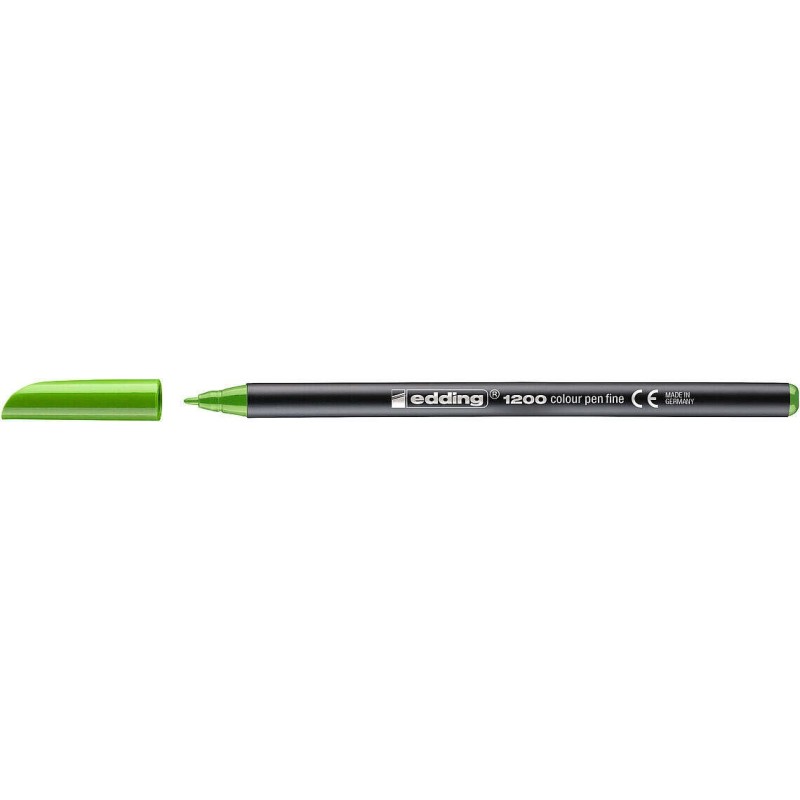 Edding 1200 Marqueur - Pointe Ronde - Trait 1mm - Encre à Base d'Eau - Couleur Vert Clair