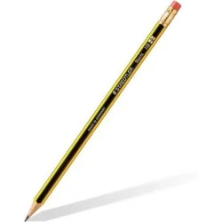 Staedtler Noris 122 Hexagonal Graphite Pencil with Eraser - HB Lead - Break Resistance - PVC and Latex Free