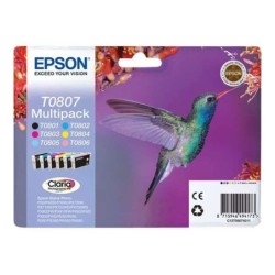 Epson T0807 Pack de 6 Cartouches d'Encre Originales - C13T08074011
