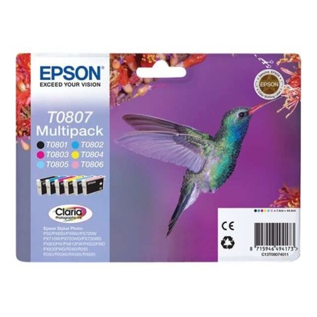 Epson T0807 Pack of 6 Original Ink Cartridges - C13T08074011