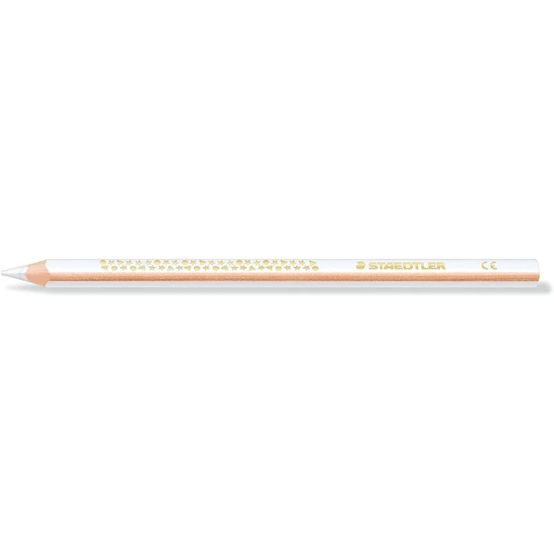 Staedtler Jumbo Noris 128 Triangular Colouring Pencil - 4mm Lead - Break Resistance - Ergonomic Design - White