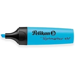Pelikan Surligneur Textmarker 490 - Base Aqueuse - 3 Largeurs de Trait - Coloris Bleu Fluorescent