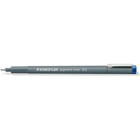 Staedtler Pigment Liner 308 Feutre Calibré - Trait 0.3mm - Séchage Rapide - Couleur Bleu