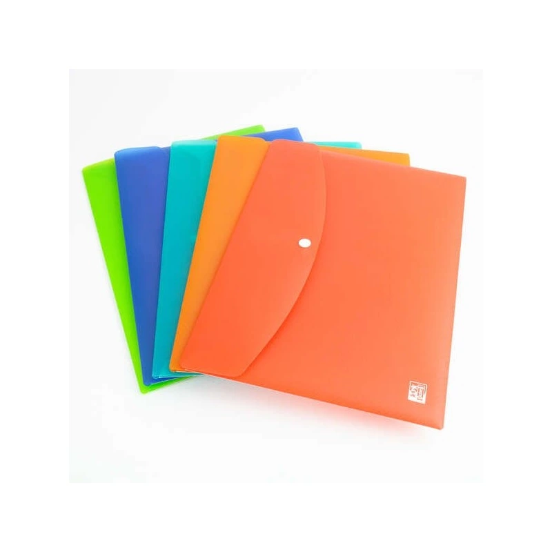 Oxford Urban A4 Document Envelope in Rigid Translucent Plastic A4 - Capacity up to 40 Sheets - Press Stud Closure - Assorted