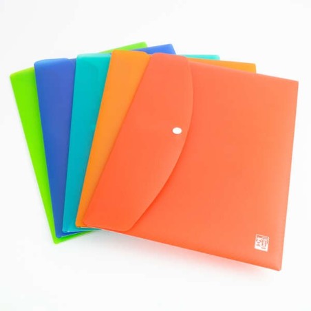 Oxford Urban A4 Document Envelope in Rigid Translucent Plastic A4 - Capacity up to 40 Sheets - Press Stud Closure - Assorted