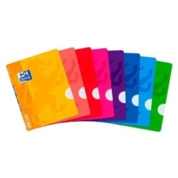 Oxford School Classic Openflex Cahier Agrafé A5+ 48 Feuilles Quadrillage 4x4 avec Marge - Couverture en Plastique Translucide
